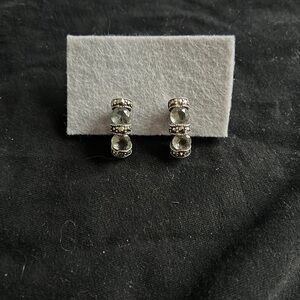 Vintage sterling silver earrings with grey stones